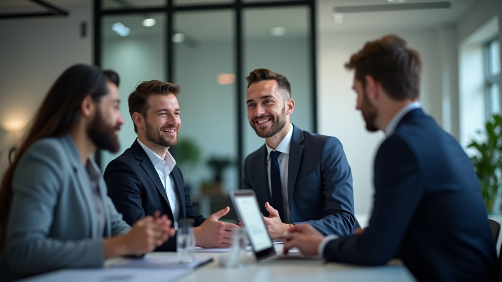 Professionnels discutant des régulations de paiement